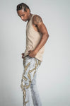 GOLD THUNDER STACK DENIM JEANS